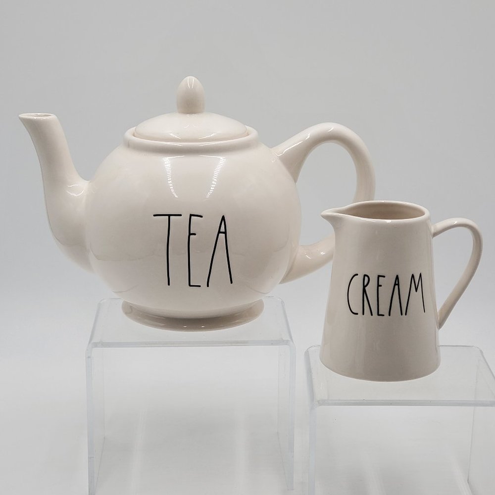 Rae Dunn TEA Pot & CREAM Pitcher - NWOT - Picture 2 of 16